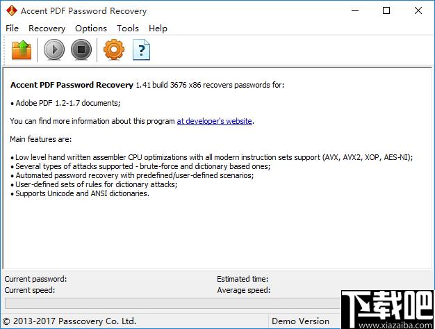 Accent PDF Password Recovery下载,解密软件,PDF解密,密码恢复